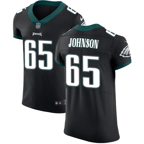 Nike Eagles #65 Lane Johnson Black Alternate Men's Stitched NFL Vapor Untouchable Elite Jersey - Click Image to Close